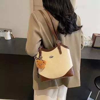 Сумка большого объема для женщин 2024 года, повседневная сумка через плечо, модная осенне-зимняя популярная сумка-тоут для поездок на работу