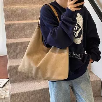 Сумка большой емкости для иностранного заказа, повседневная мода 2024 года, новая повседневная сумка через плечо в стиле ретро для женщин, сумка-тоут для поездок на работу чёрный