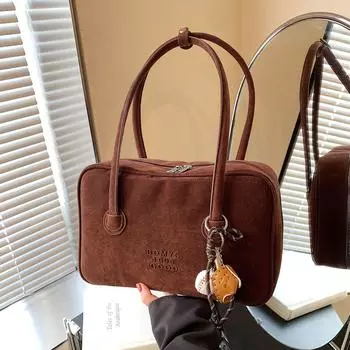 Сумка большой емкости Premium Sense, женская сумка, модная сумка через плечо, сумка через подмышку, ретро-сумка-подушка no pendant светло-коричневого