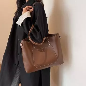 Сумка большой емкости женская сумка через плечо студенческая большая сумка чёрный