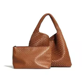 Сумка большой вместимости для мамы и ребенка, женская модная трендовая сумка через плечо под мышкой, плетеная вручную женская сумка, мягкая текстура