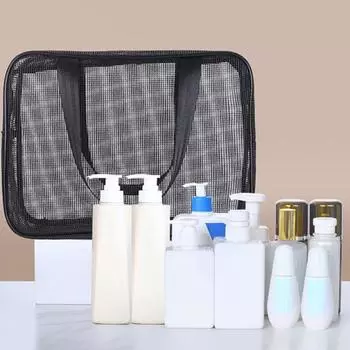 Сумка большой вместимости, полая, видимая для хранения косметики, большая несущая сетчатая сумка для душа M