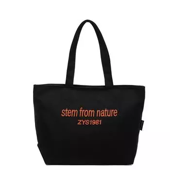 Сумка большой вместимости с вышивкой букв, женская на плечо, подмышку, сумка-тоут для поездок чёрный