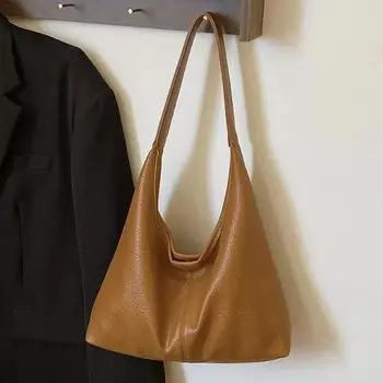 Сумка большой вместимости Solid Hasp для женщин, новая модная сумка через плечо из мягкой кожи для работы и поездок на работу