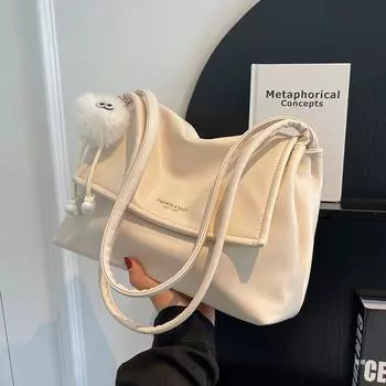 Сумка большой вместимости, женская летняя сумка 2024, новая текстурированная сумка на плечо, популярная пригородная сумка-тоут под мышками