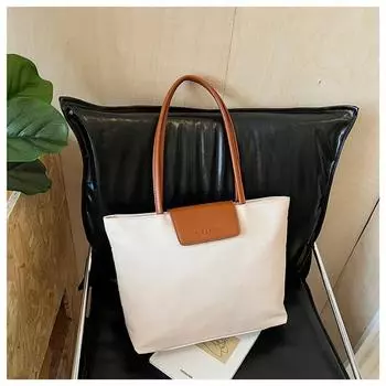 Сумка большой вместимости женская летняя универсальная новая простая повседневная на плечо текстурная студенческая сумка-тоут