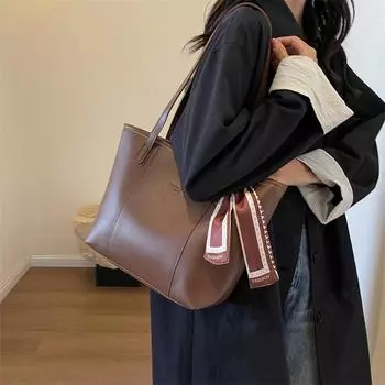 Сумка большой вместимости Женская сумка через плечо Женская большая сумка чёрный