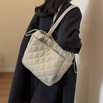 Сумка большой вместимости Женская сумка через плечо Ромбовидная сумка-тоут синий