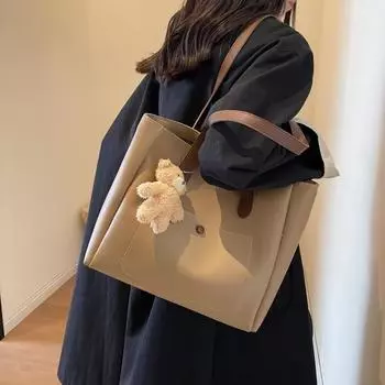 Сумка большой вместимости, женская сумка через плечо, большая сумка из искусственной кожи чёрный