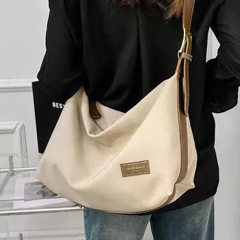 Сумка большой вместимости, женская сумка, новая модная и модная парусиновая сумка на одно плечо, универсальная и уникальная повседневная сумка через плечо