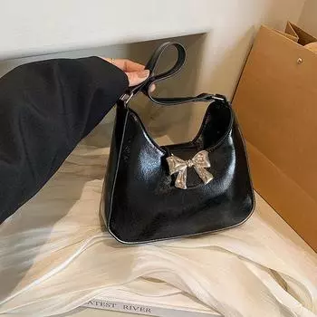 Сумка Bow Gentle Temperament, весенняя универсальная сумка через плечо и подмышку, сумка-тоут серебряный