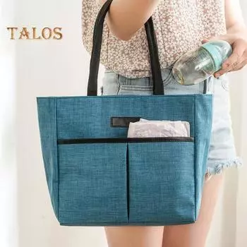 Сумка-бокс для обеда, вкладыш из алюминиевой фольги, сохранение тепла, защита от царапин, современная портативная изолированная коробка для пикника, сумка-бенто, сумка, кухонные аксессуары L серый