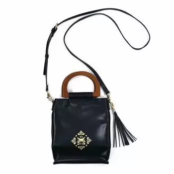 Сумка Cat Dayan с ручкой из синтетической кожи 2WAY, черная [Wachifield]