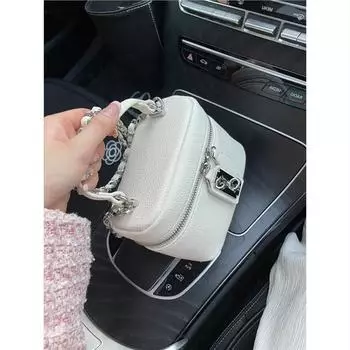 Сумка-цепочка Card meat cowry, женская, 2024, новая, с замком, квадратная, модная, сумка-мессенджер через плечо белый