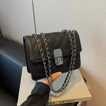 Сумка-цепочка Niche женская 2024 летняя новая корейская версия красивая модная простая маленькая квадратная сумка повседневная иностранная сумка-мессенджер