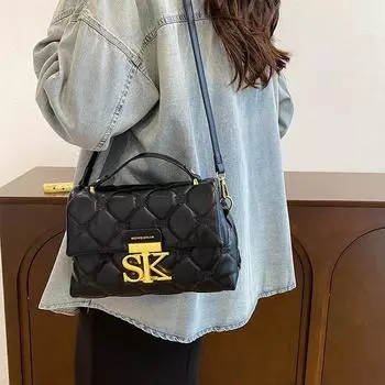 Сумка-цепочка Rhombus женская 2024 года, новая портативная сумка через плечо, повседневная универсальная женская сумка высокого класса белый