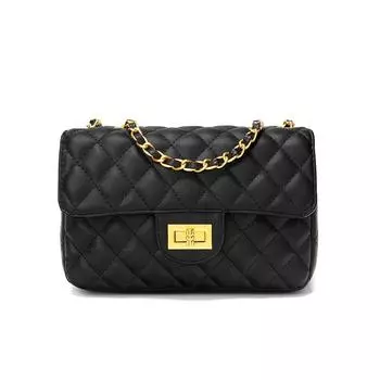 Сумка-цепочка с ромбовидной решеткой для женщин, маленькая, ароматная, французская, модная, для пожилых людей, одно плечо, через плечо, со всеми подмышками чёрный