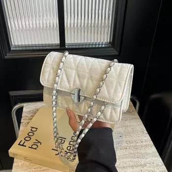 Сумка-цепочка с текстурой Niche, новая повседневная и красивая простая сумка под мышкой, темпераментная персонализированная сумка-мессенджер для поездок на работу, маленькая квадратная сумка чёрный