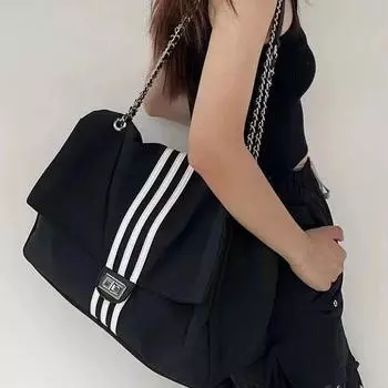 Сумка-цепочка Stray bag 2024 новая сумка из ткани Оксфорд женская сумка большая вместительная сумка через плечо сумка-мессенджер сумка-мессенджер чёрный