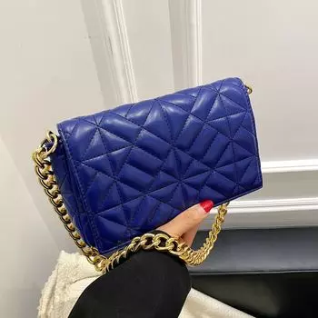 Сумка-цепочка в стиле ретро, сумка-ромб, мягкая кожаная сумка на плечо, женская сумка