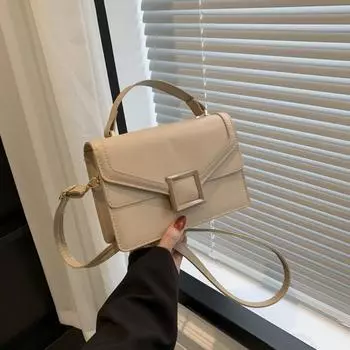 Сумка-цепочка в стиле ретро в Гонконге 2024 года, новая женская сумка, модная фактурная сумка через плечо, простая контрастная цветная сумка-мессенджер прилив чёрный