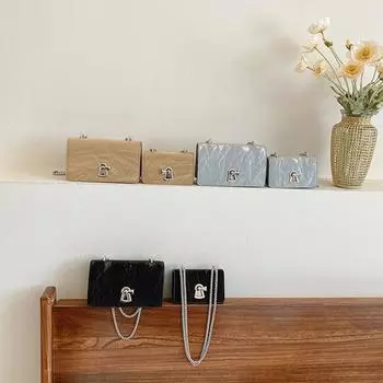 Сумка-цепочка женская новая летняя модная сумка через плечо студенческая простая глянцевая сумка через плечо Small