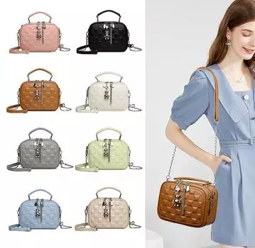 Сумка-цепочка женская сумка через плечо мягкая кожаная сумка розовый