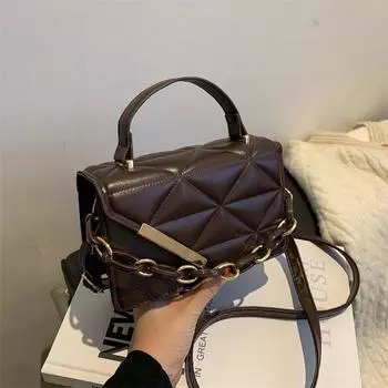 Сумка-цепочка знаменитостей из Интернета 2024 года, новая модная трендовая линия, портативная женская сумка через плечо в иностранном стиле, сумка-мессенджер, маленькая квадратная сумка белый