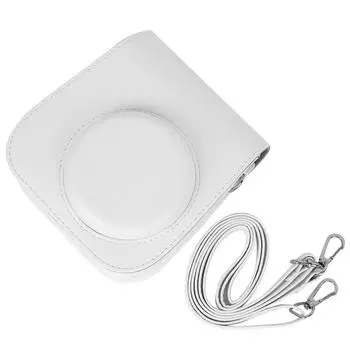 Сумка-чехол из искусственной кожи с плечевым ремнем для камеры Fujifilm Instax Mini 11, белая белый