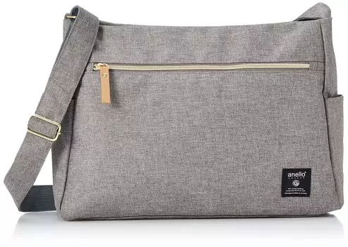 Сумка через плечо 10 карманов классическая меланжевая поли CLP GTH2522Z Серая [Anello Grande]