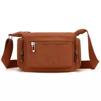 Сумка через плечо, большая вместимость, женская сумка для путешествий на открытом воздухе, легкая нейлоновая сумка через плечо оранжевый