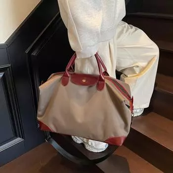 Сумка через плечо, большая вместимость, женская сумка для путешествий на короткие расстояния чёрный