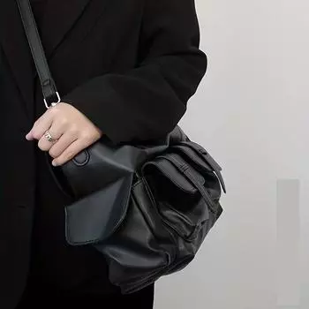 Сумка через плечо большой емкости, мотоциклетная сумка-мессенджер в стиле панк, женская сумка с несколькими карманами и кошелек-хобо на плечо