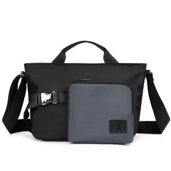 Сумка через плечо большой емкости с цветными блоками, мужская сумка через плечо, сумка для подмышек чёрный