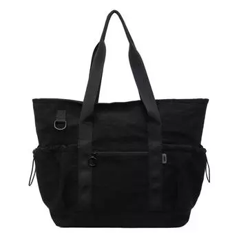 Сумка через плечо большой вместимости Женская уличная сумка-тоут Цветной блок Дорожная сумка чёрный