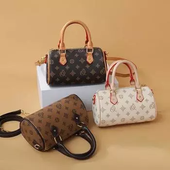 Сумка через плечо Boston для женщин из искусственной кожи с ретро-принтом, роскошная сумка через плечо высокого качества