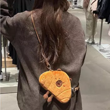 Сумка через плечо Capybara Cartoon Portable Plush Shoulder для шопинга в отпуске