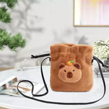Сумка через плечо Capybara, плюшевая сумочка, подарки на день рождения, новинка, маленькая сумочка с изображением персонажа из мультфильма Keychian для