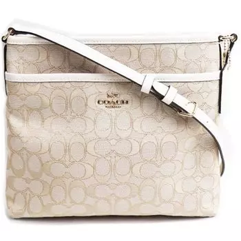 Сумка через плечо COACH F29960 Outline Signature Light Khaki x Chalk [Coach] Женская #01 [Товар Outlet] [Товар]