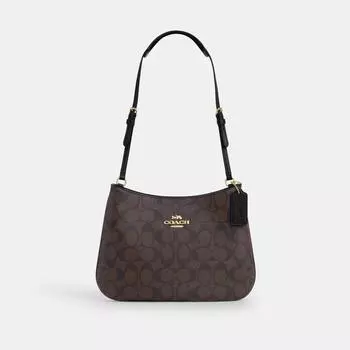 Сумка через плечо Coach Penelope из канвы Signature золотистого, коричневого, черного цвета