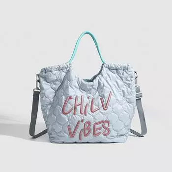 Сумка через плечо Commuter на одно плечо с вышитым корейским алфавитом, женская сумка-тоут