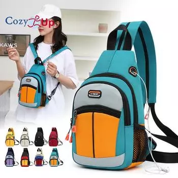 Сумка через плечо Cosy Up большой вместимости, через плечо на одно плечо, многофункциональная нагрудная сумка для студентов из ткани Оксфорд 32x20x11cm белый