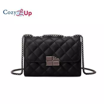 Сумка через плечо Cozy Up Diamond в клетку, классическая универсальная сумка на цепочке 19x12x7CM чёрный