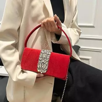 Сумка через плечо Diamond для вечеринки, новая ретро-универсальная сумка через плечо с цепочками, женственная дизайнерская роскошная вечерняя сумочка-клатч