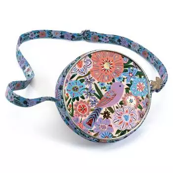 Сумка через плечо DJECO Bird Crossbody Bag Pochette Bag Круглая Стильная Монтессори 3 года 4 года 5 лет Девочка Малыш Ребенок Детский сад Подарок розовый