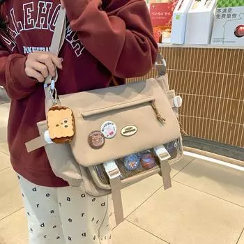 Сумка через плечо для девочек и мальчиков, большая вместительная сумка-мессенджер, студенческая спортивная сумка через плечо белый