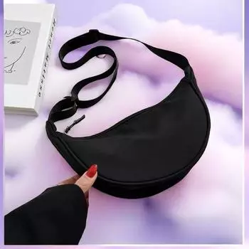 Сумка через плечо для девочек, летняя маленькая сумка, повседневная сумка через плечо, простая модная сумка через плечо, студенческая нейлоновая сумка для пельменей чёрный