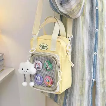 Сумка через плечо для девочек Студенческая сумка Женская сумка через плечо Сумка для мобильного телефона бежевый