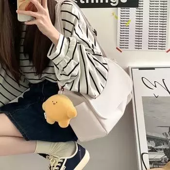 Сумка через плечо для девочек, сумка через плечо, сумка-мессенджер, студенческая пригородная сумка, длина 20 см, ширина 12 см, высота 30 см белый