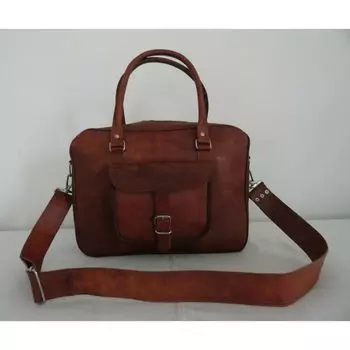 Сумка через плечо для колледжа, кожаный портфель, офисная сумка-мессенджер, сумка для ноутбука 15 x 11 x 5 in коричневый